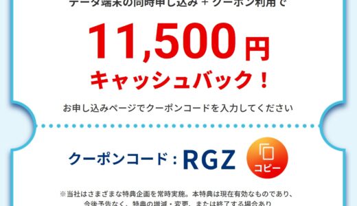 BIGLOBE WIMAXのクーポンコード特典で翌月11,500円キャッシュバック 手順や注意点